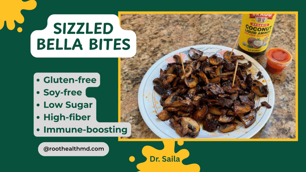 sizzled bella mushroom sliced